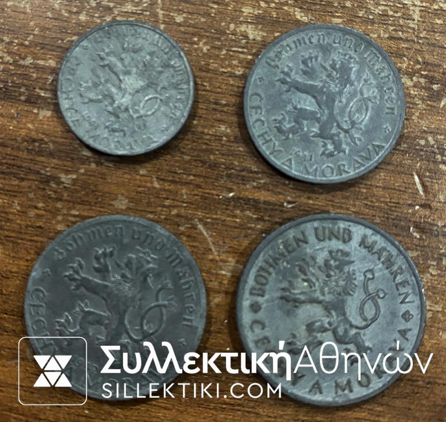 bohmen und mahren cechy a morava 4 Coins VF to XF